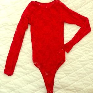 American apparel lace long sleeves Bodysuit